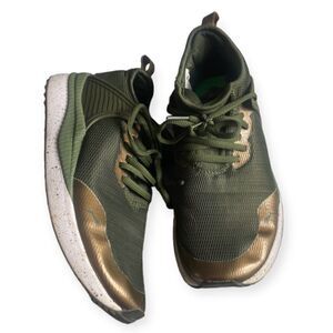 Puma SZ 7 green and gold sneakers